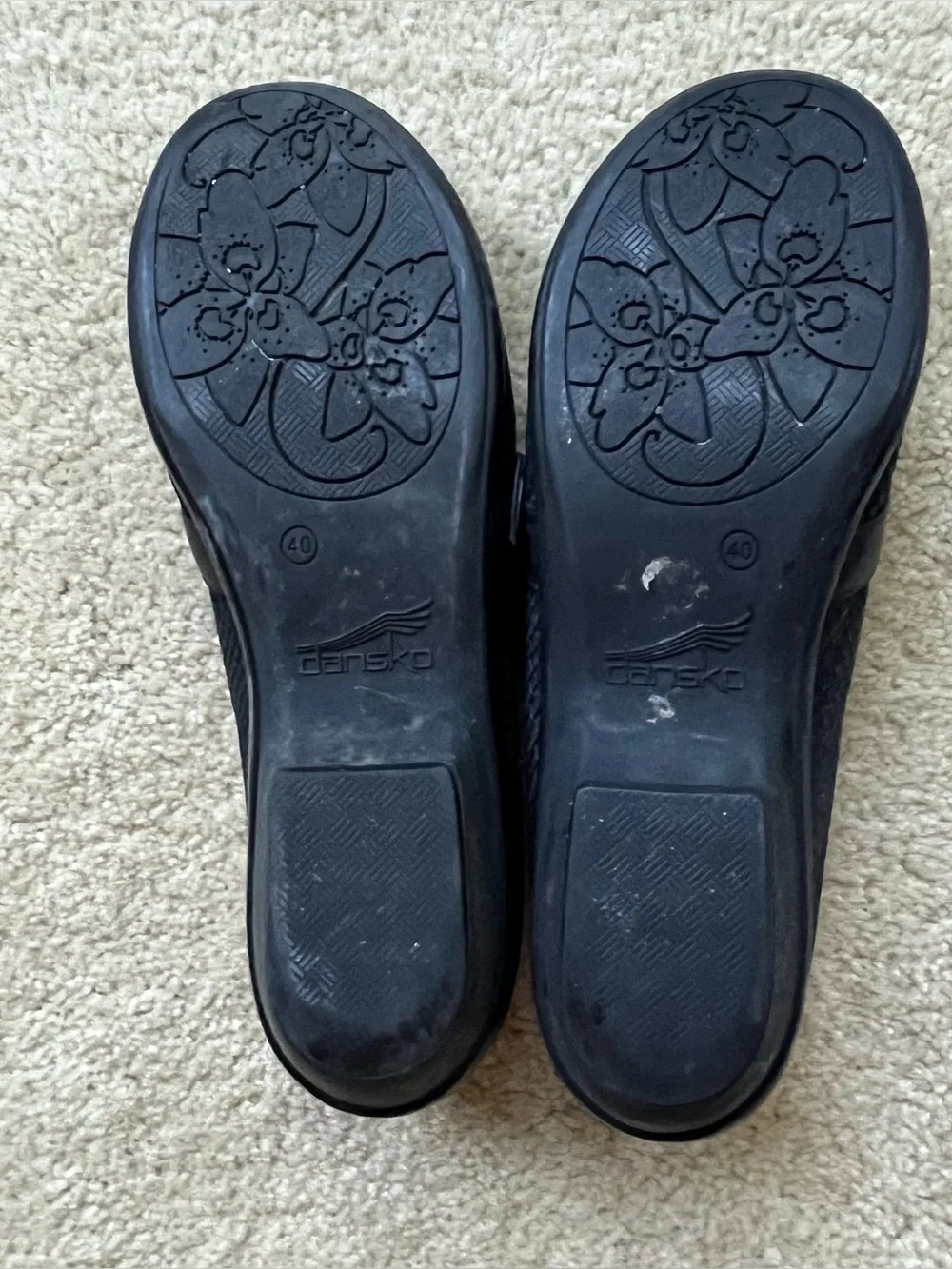 Dansko Women’s Black Leather Faux Snakeskin Mary Jane Flats - Size 40 - VGUC